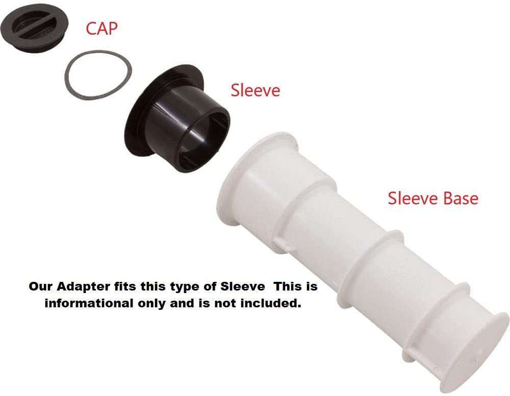 Umbrella Pole Stabilizer reducer threaded adapter insert for Baja Deck Pool Sleeves